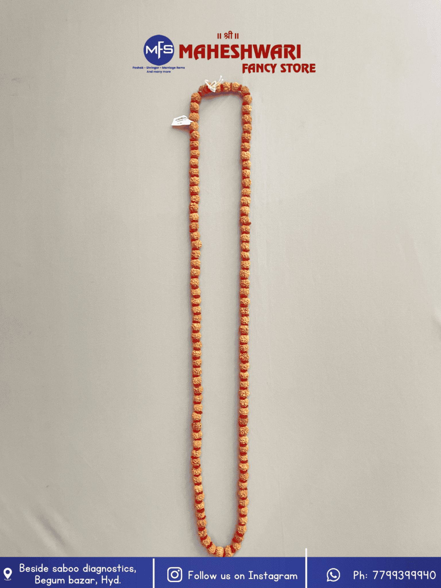 Maheshwari Fancy Store - Light Brown Rudraksha Mala